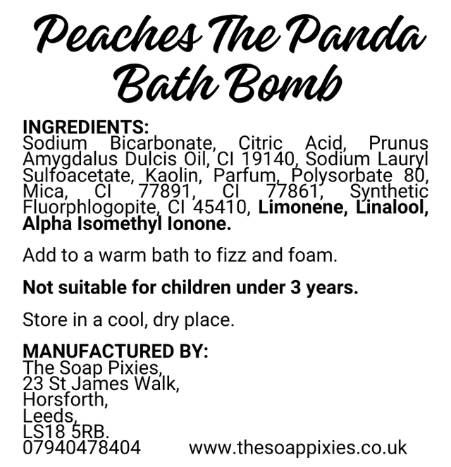 Peaches The Panda Bath Bomb