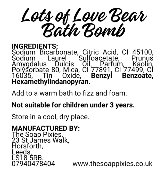Lots of Love Bear Bath Bomb