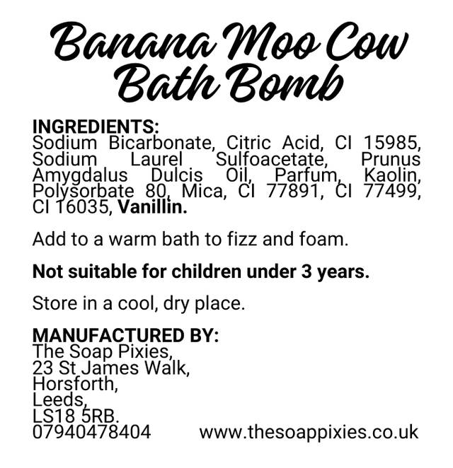 Banana Moo Cow Bath Bomb