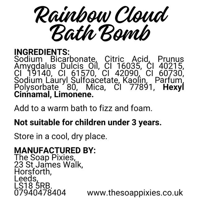 Rainbow Cloud Bath Bomb