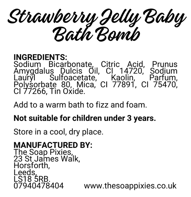 Strawberry Jelly Baby Bath Bomb