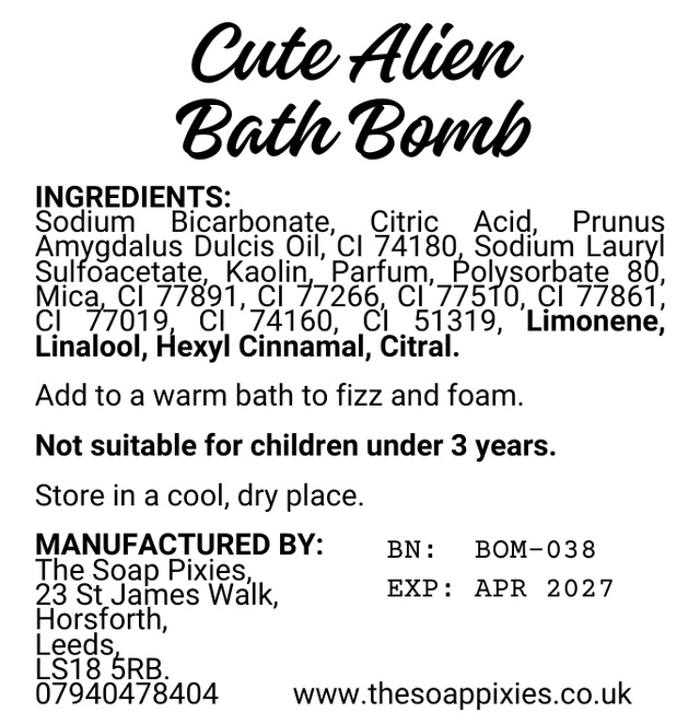 Cute Alien Bath Bomb