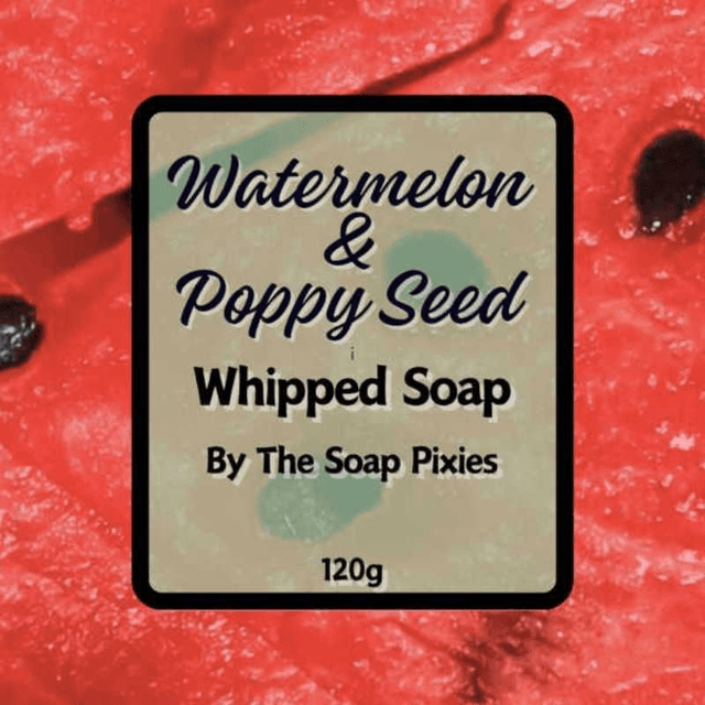 Watermelon &amp; Poppy Seed Whipped Soap (120g)